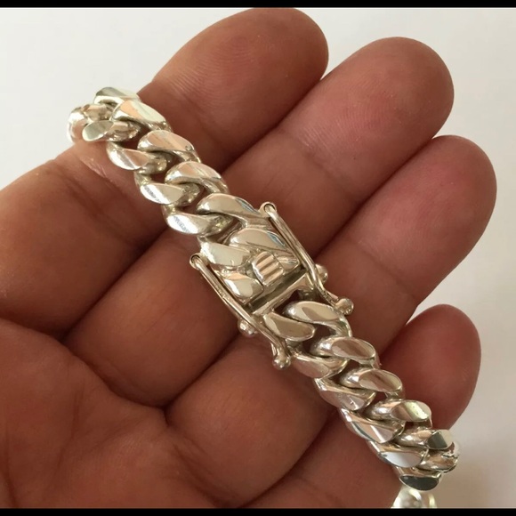 9mmx26in Sterling Silver Miami Cuban Link Chain - Picture 6 of 7